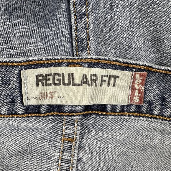 Levis 505 Jeans Mens 36x30 Blue Regular Fit Denim Medium Wash Classic Zip Fly - Picture 3 of 13